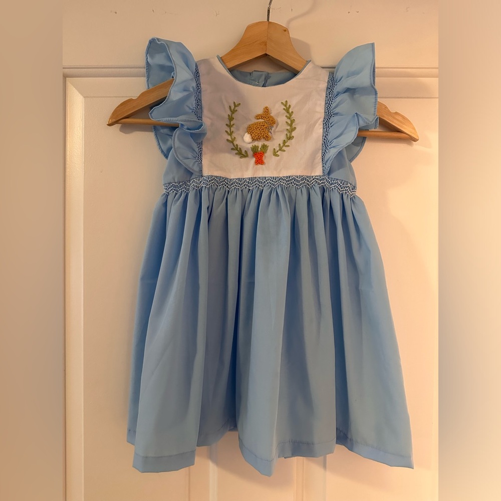 Smocked Bunny Heirloom dress